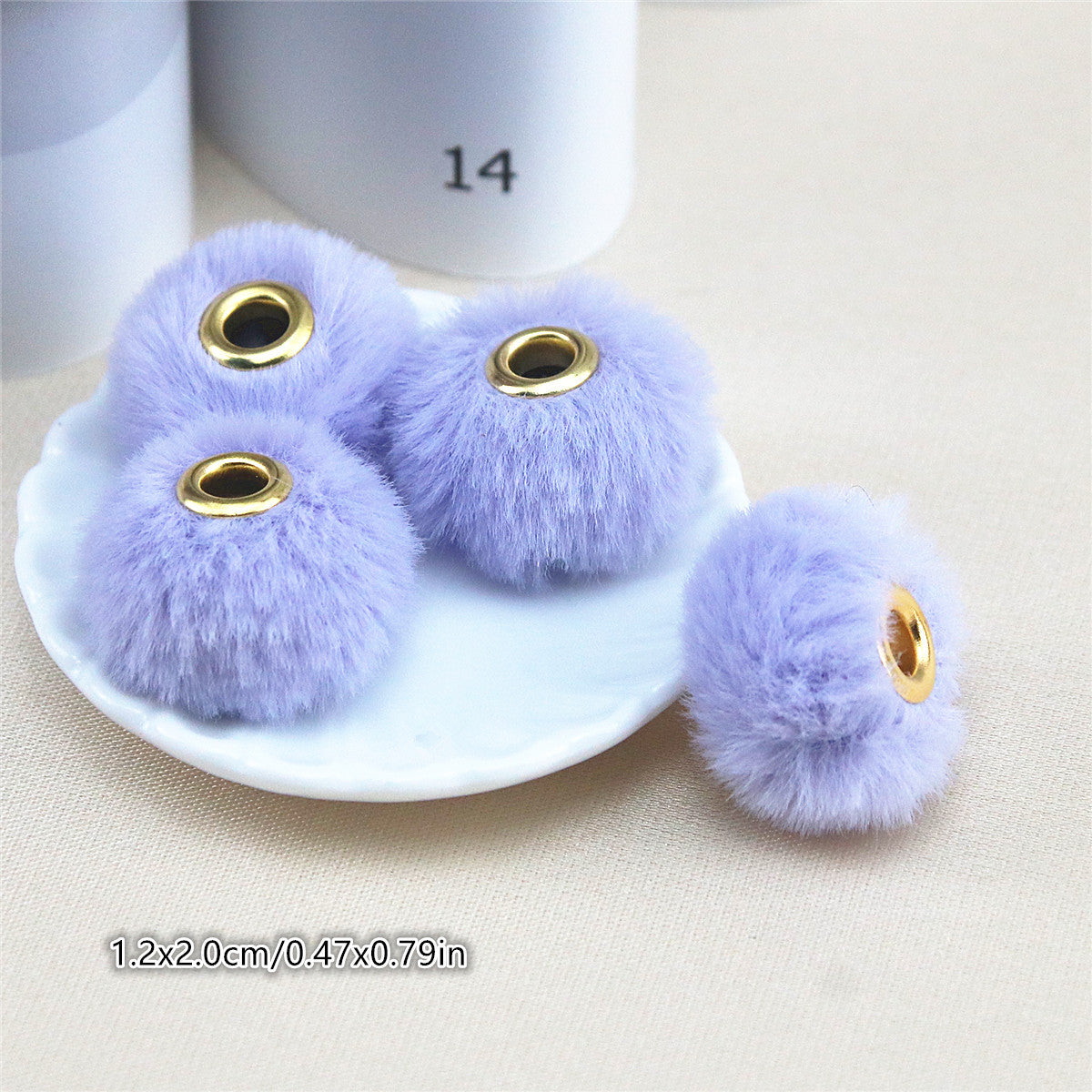 Wholesale 10PCS Straight Hole Soft Waxy Fur Ball Beads Loose Beads Large Hole Fabric Accessories